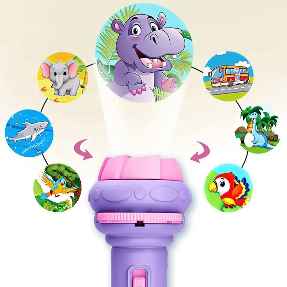 Children's projector flashlight light toy early education awareness map cognitive fun cartoon projector gift