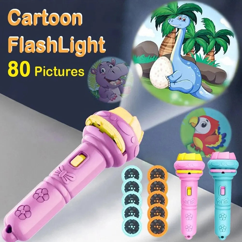 Children's projector flashlight light toy early education awareness map cognitive fun cartoon projector gift