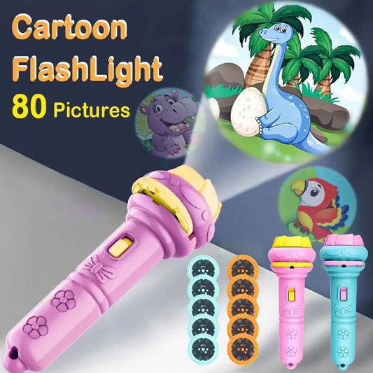 Children's projector flashlight light toy early education awareness map cognitive fun cartoon projector gift
